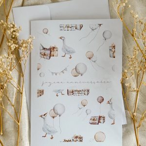 Carte d’anniversaire : Oies