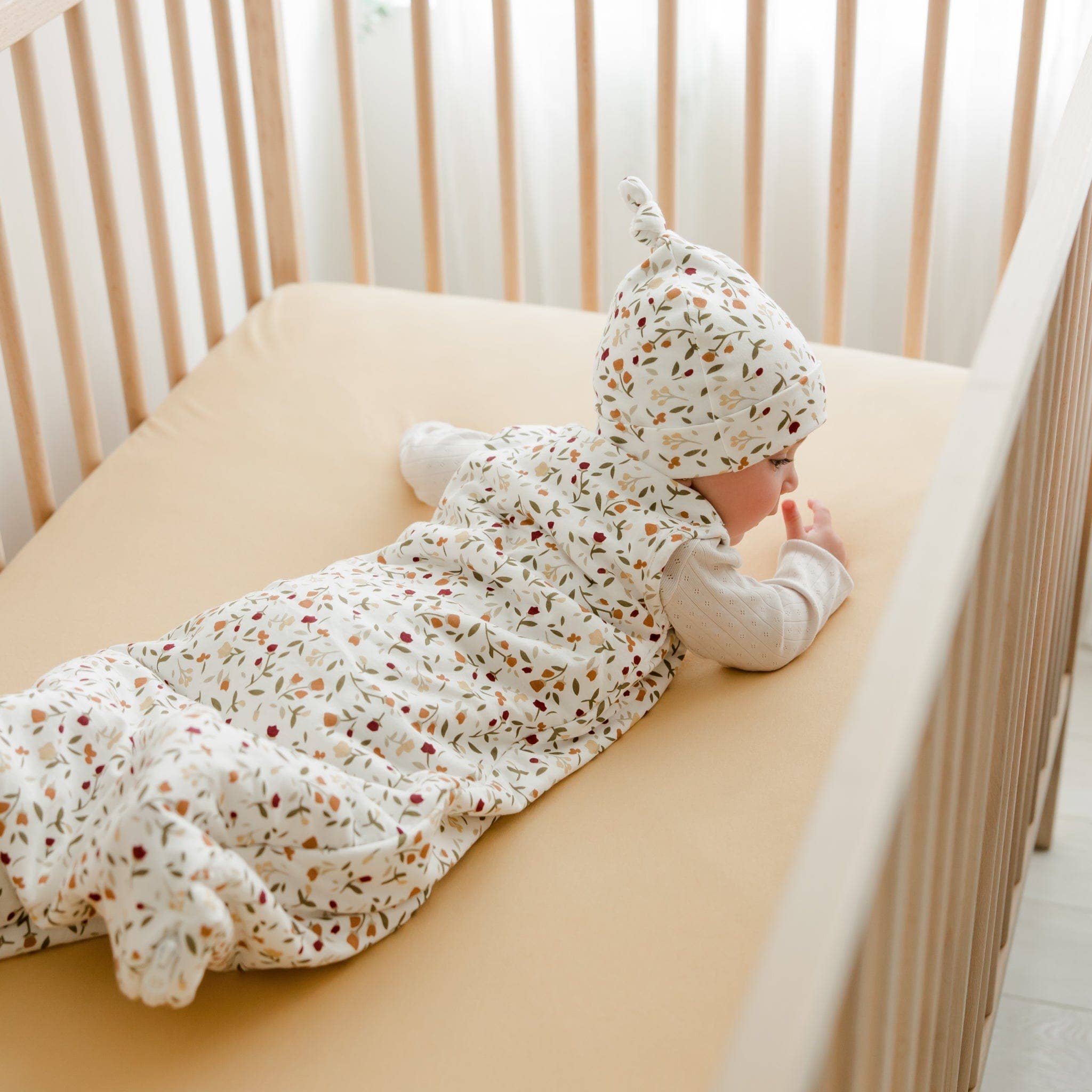 Gigoteuse en bambou matelassée - Floral – Image 6
