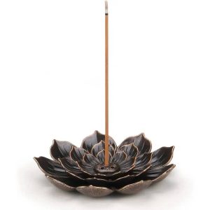 Porte encens - Lotus bronze