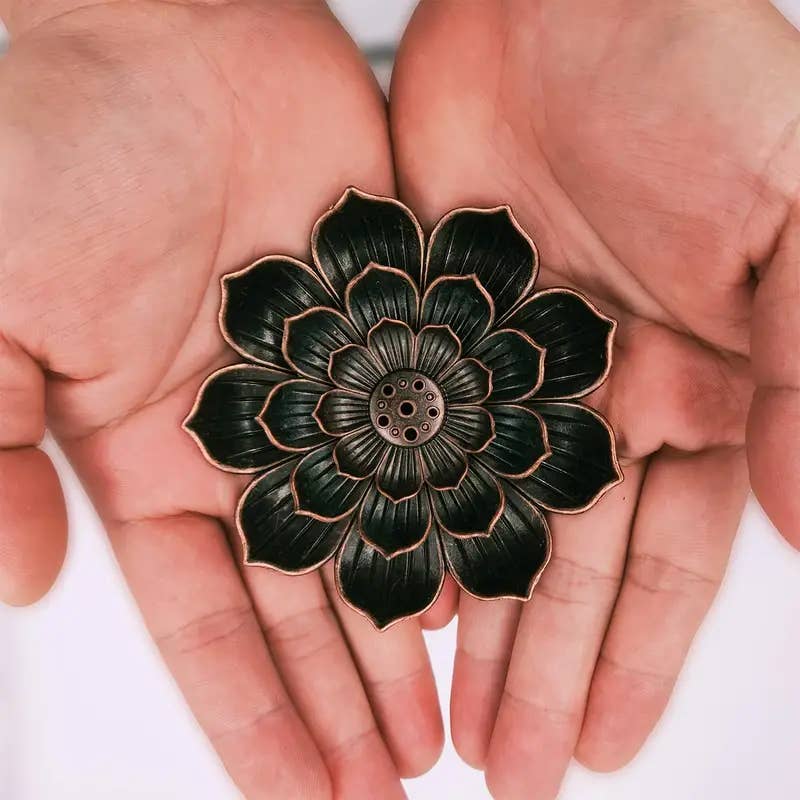 Porte encens - Lotus bronze – Image 3